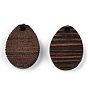 Pendentifs en bois de wengé naturel, non teint, brun coco