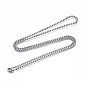 201 Stainless Steel Box Chains Necklace with Lobster Claw Clasps for Men Women