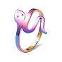304 anillo ajustable de serpiente de acero inoxidable para mujer