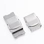Rectangle 201 Stainless Steel Watch Band Clasps, 25x22x7mm, Hole: 3x18mm