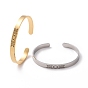 304 Stainless Steel Moon Phase Open Cuff Bangle for Men Women