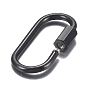 304 Stainless Steel Screw Carabiner Lock Charms, for Necklaces Making, Oval