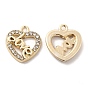 UV Plating Alloy Pendants, with Crystal Rhinestone, Heart with Word Love Charms