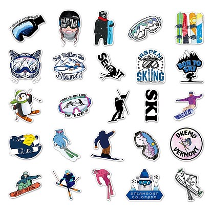 Водонепроницаемые клейкие наклейки из ПВХ на тему катания на лыжах, для чемодана, скейтборде, холодильник, шлем, оболочка мобильного телефона, записные книжки