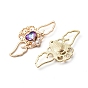 5Pcs 5 Colors Rack Plating Alloy Rhinestone Pendants, with Plastic Imitation Pearl, Wing with Heart Charms