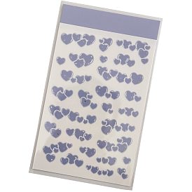 Waterproof PVC Plastic Heart Sticker, for Scrapbooking, Travel Diary Craft