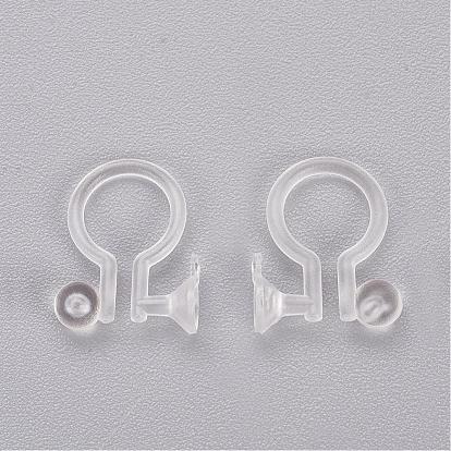 Clear Plastic Clip-on Earring Converter, for DIY Non Pierced Earring