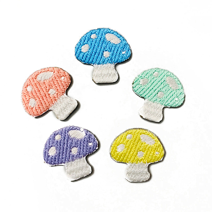 Polyester Embroidery Cloth Iron on/Self Adhesive Patches, Costume Accessories, Mushroom
