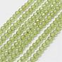 Natural Peridot Bead Strands, Round, Faceted