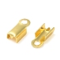 Rack Plating Brass Folding Crimp Ends, Long-Lasting Plated, Lead Free & Cadmium Free