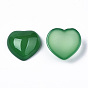 Natural Green Agate Cabochons, Dyed & Heated, Heart
