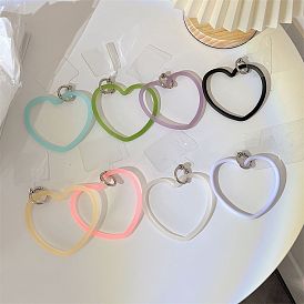 Silicone Love Heart Mobile Straps, Anti-drop Wristlet Straps, Mobile Phone Case Accessories Decoration