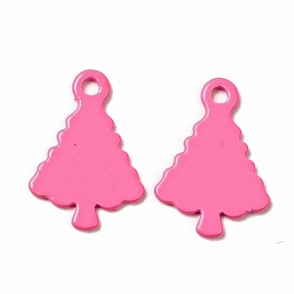 Spray Painted 201 Stainless Steel Charms, Christams Tree Charms
