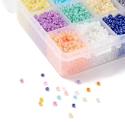 15 couleurs perles de rocaille en verre, pour la fabrication de bijoux et la fabrication de perles, Ceylan, ronde