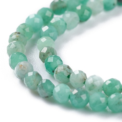 Natural Emerald Beads Strands, Round, Faceted