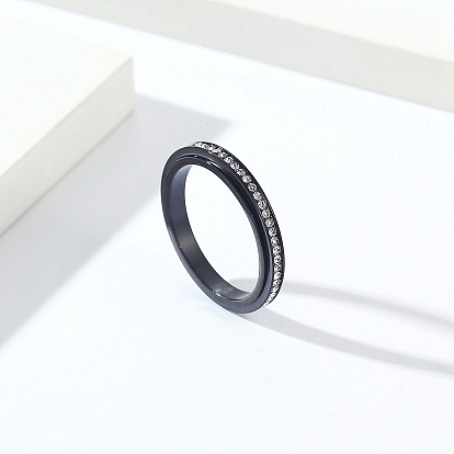 Вращающееся кольцо на палец с прозрачным кубическим цирконием, Кольцо-вертушка из титановой стали для успокаивающей медитации при беспокойстве