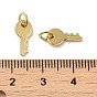 Rack Plating Brass Cubic Zirconia Charms, Cadmium Free & Lead Free, Long-Lasting Plated, Key Charm, with Jump Ring