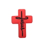 Croix avec le mot Jésus, perles en silicone de qualité alimentaire, perles de dentition en silicone
