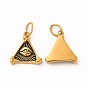 Ion Plating(IP) 304 Stainless Steel Pendants, with Jump Rings, Triangle with Eye Charms