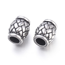 304 Stainless Steel European Beads, Large Hole Beads, Barrel