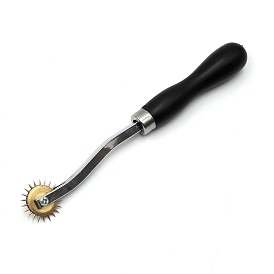 Steel Tracing Wheel, with Wood Handle, Serrated Perforator Embossing Rotary Tool