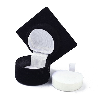Velvet Ring Boxes, with Plastic and Thread, Doctor Hat