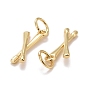 Rack Plating Real 18K Gold Plated Brass Pendants, with Jump Rings, Long-Lasting Plated, Lead Free & Cadmium Free, Drumstick
