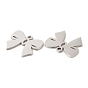 316L Surgical Stainless Steel Pendants, Laser Cut, Bowknot Charms