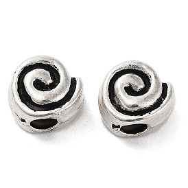 Tibetan Style Alloy Beads, Cadmium Free & Lead Free, Heart with Whorl