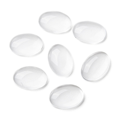 Cabochons de verre transparent, cabochon ovale en verre clair pour camée photo pendentif artisanat fabrication de bijoux