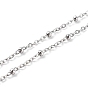 304 Stainless Steel Satellite Chain Necklaces, with Lobster Claw Clasps
