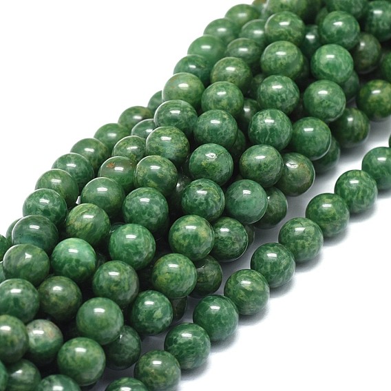 Naturelles africaines perles de jade brins, ronde, Grade a