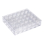 Étui de rangement transparent pour organisateur de perles, conteneurs de perle plastique, conteneurs de perles de rocaille avec 30 de minuscules conteneurs, rectangle, 16x13.5x3.5 cm