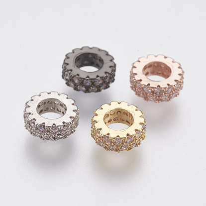 Micro en laiton pavent des perles cubes de zircone, sans plomb et sans cadmium, anneau