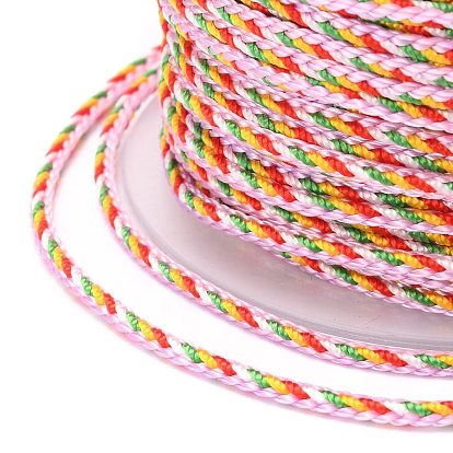 Cordon torsadé en nylon décoratif multicolore, corde en nylon, pour la décoration, embellir les costumes, cordons de sac