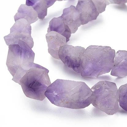 Raw Rough Natural Amethyst Beads Strands, Nuggets