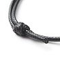 European Glass Large Hole Beads Bracelet for Teen Girl Women, Adjustable Waxed Polyester Cord Bracelet