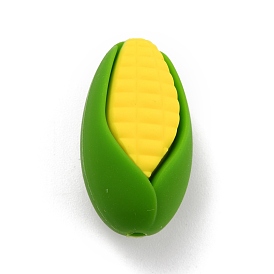 Food Grade Eco-Friendly Silicone Focal Beads, Chewing Beads For Teethers, DIY Nursing Necklaces Making, Corn