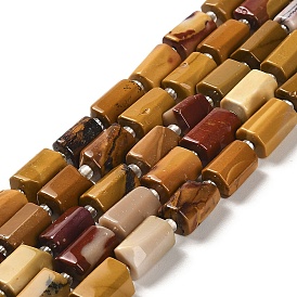 Natural Mookaite Beads Strands, with Seed Beads, Faceted, Column