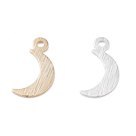 Brass Charms, Long-Lasting Plated, Moon