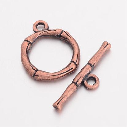 Alloy Toggle Clasps, Lead Free and Cadmium Free, Ring: about 20mm long, 17mm wide, 3mm thick, hole: 2mm, Bar: about 26mm long, 6mm wide, 3mm thick, hole: 2mm