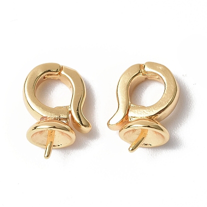 Brass Twister Clasps, Jewelry Making, for Half Drilled Bead