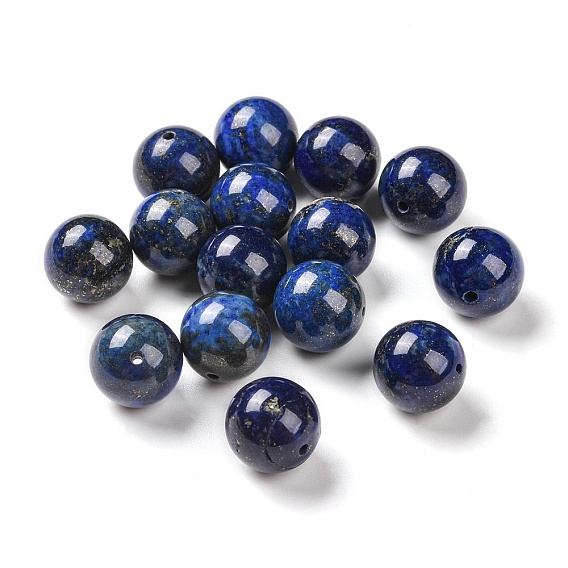 Lapis-lazuli perles naturelles, teint, ronde