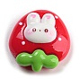 Rabbit Theme Opaque Resin Cabochons, Red