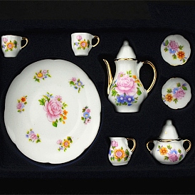 Accessoires de maison de poupée, mini service à thé en céramique modèle de tasse à thé