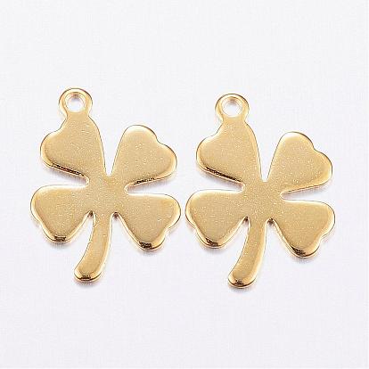 304 Stainless Steel Charms,  Clover