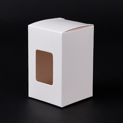 Boîte cadeau en papier cartonné, avec fenêtre visuelle pvc, pour la tarte, biscuits, stockage de friandises, rectangle