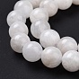 Brins de perles rondes en pierre de lune arc-en-ciel naturelle