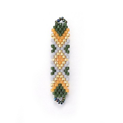 Liens de perles de rocaille japonaises faites à la main miyuki & toho, Motif métier, forme de la navette