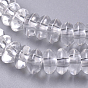 De perlas de cristal de cuarzo natural hebras, cuentas de cristal de roca, Rondana plana